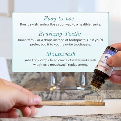 OraWellness Nut Free Healthy Mouth Blend Tooth Oil 3 Pack + BrushEco Bamboo Toothbrush with 3 Rows