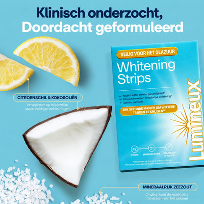 Lumineux Teeth Whitening Strips 9 Treatments – Peroxide Free - Enamel Safe for Whiter Teeth - Whitening Without The Sensitivity - Dentist Formulated and Certified Non-Toxic - Sensitivity Free