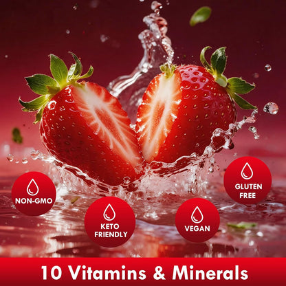 Strawberry Sugar-Free Electrolyte Powder | Zero Sugar, Fast Hydration Supplement for Athletes & Daily Wellness 90 Servings