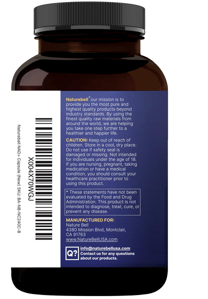 NatureBell NAD+ 11-in-1 Complex 1,500 mg** Per Serving, 240 Veggie Capsules | NMN Supplement Alternative | NAD with Resveratrol, CoQ10, Hyaluronic Acid, Fisetin, & More – Non-GMO