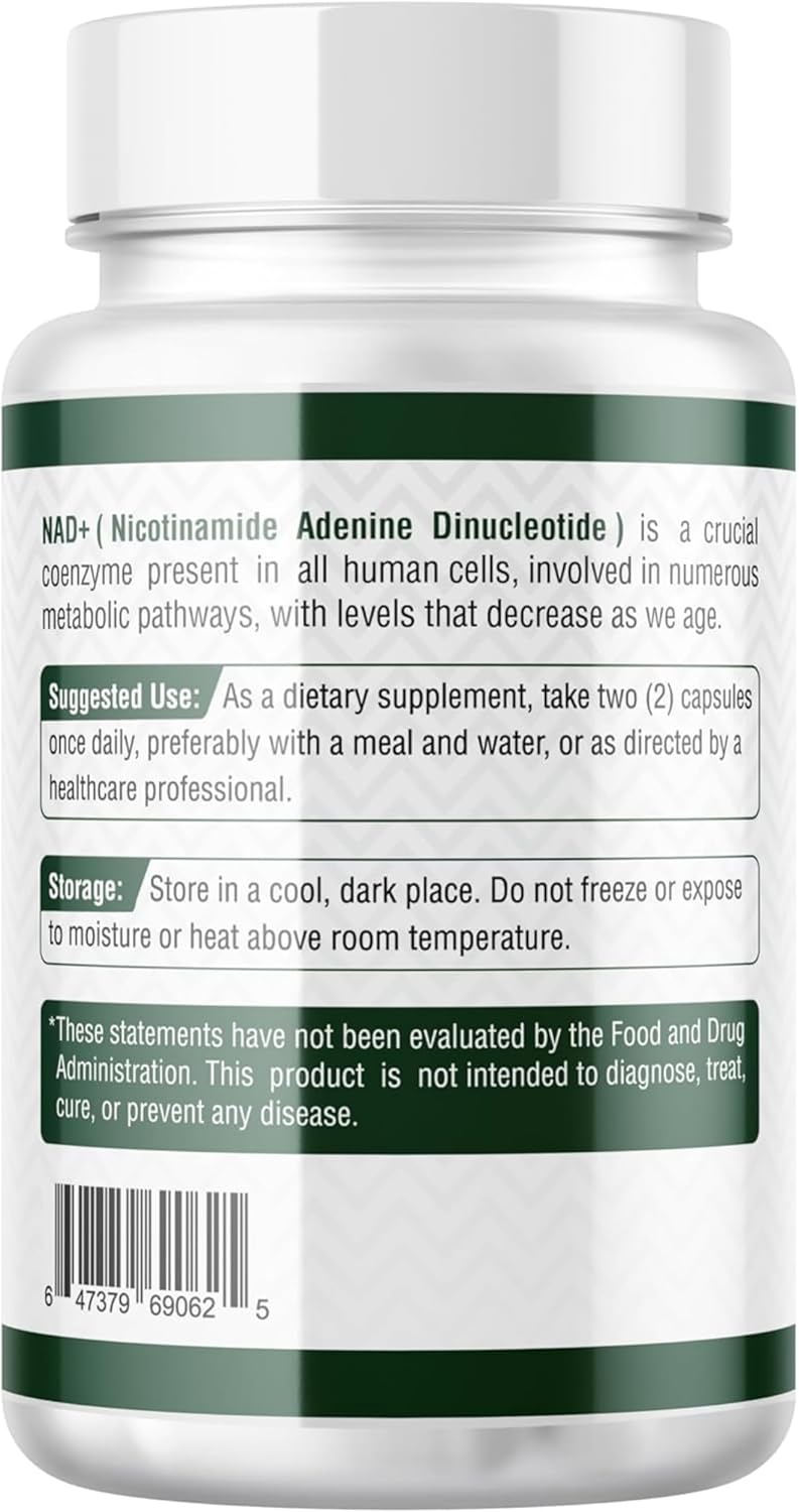 Probase Nutrition NAD Supplement 500mg High Potency 30 Day Supply NAD Maximizer Similar to Nicotinamide Riboside Vegan Non GMO Third Party Tested