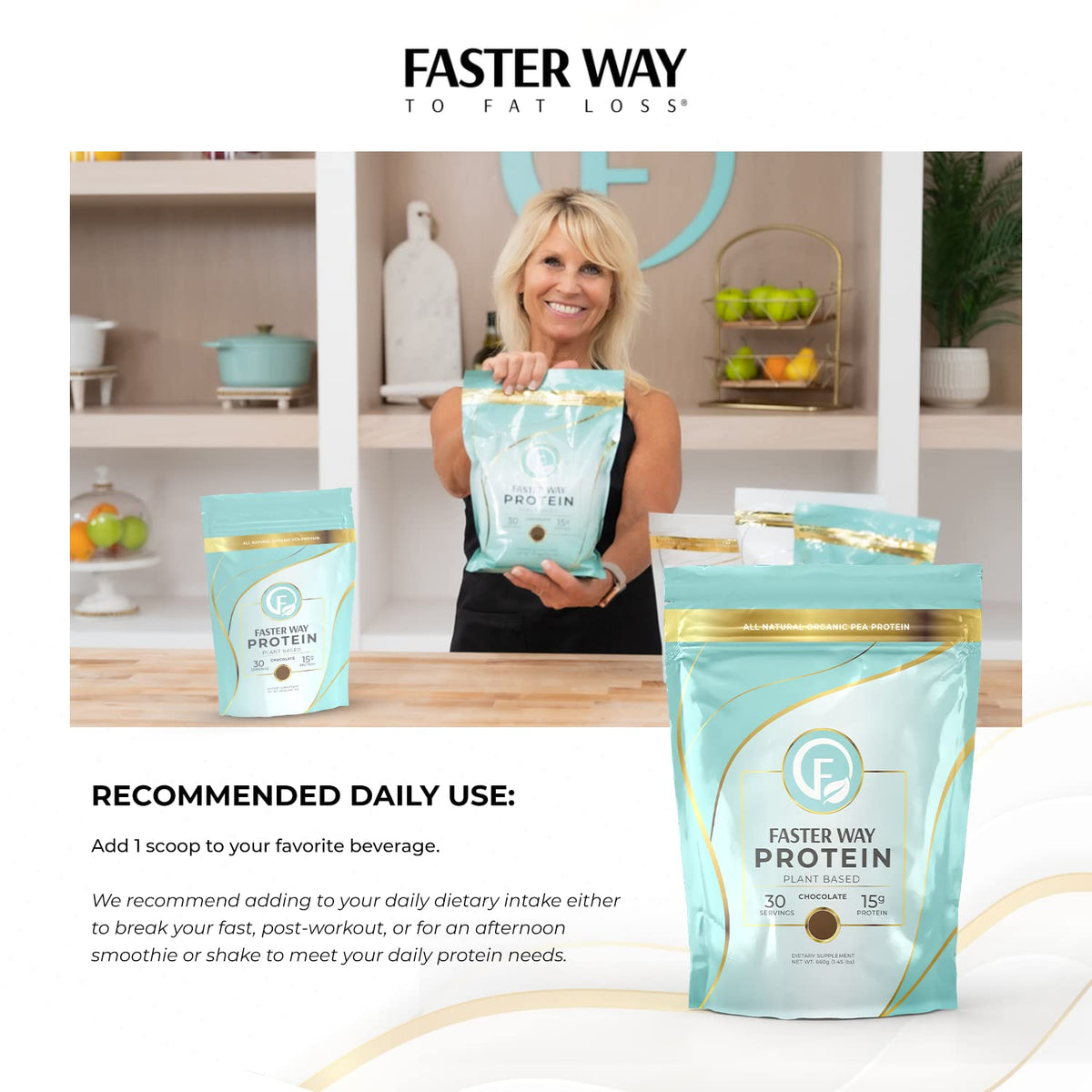 FASTer Way to Fat Loss | Plant Based Protein Powder Chocolate Flavor - Achieves Fitness