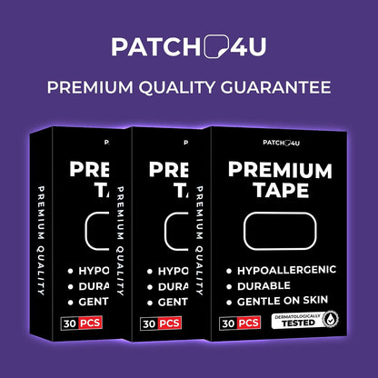 PATCH4U Premium Tape (30 Pack) - Pain Free Removal, Hypoallergenic | Latex Free & Gentle On Skin, Packaging May Vary, Skin Friendly Adhesive Cotton Tape