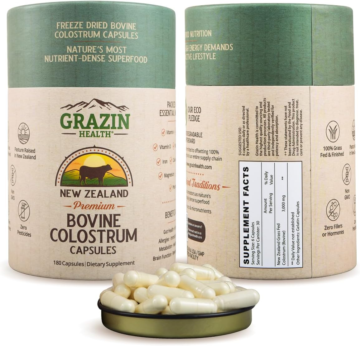 Brain Mood & Focus Bundle | Brain + Fish Eggs + Colostrum | Whole-Food, Grass-Fed, New Zealand Sourced Omega-3 & DHA Rich Supplements for Clean Daily Nutrition