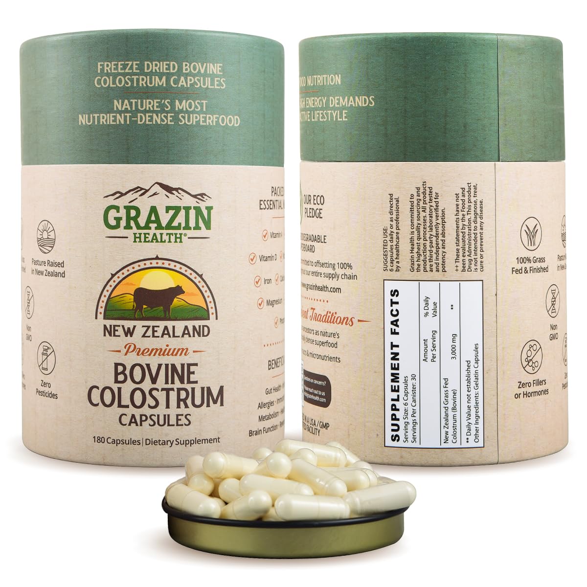 Bovine Organ Complex 3000mg per Serving (30 Servings) | Pancreas, Liver, Spleen, Kidney, Heart (600 Mg per Organ per Capsule) Grass Fed
