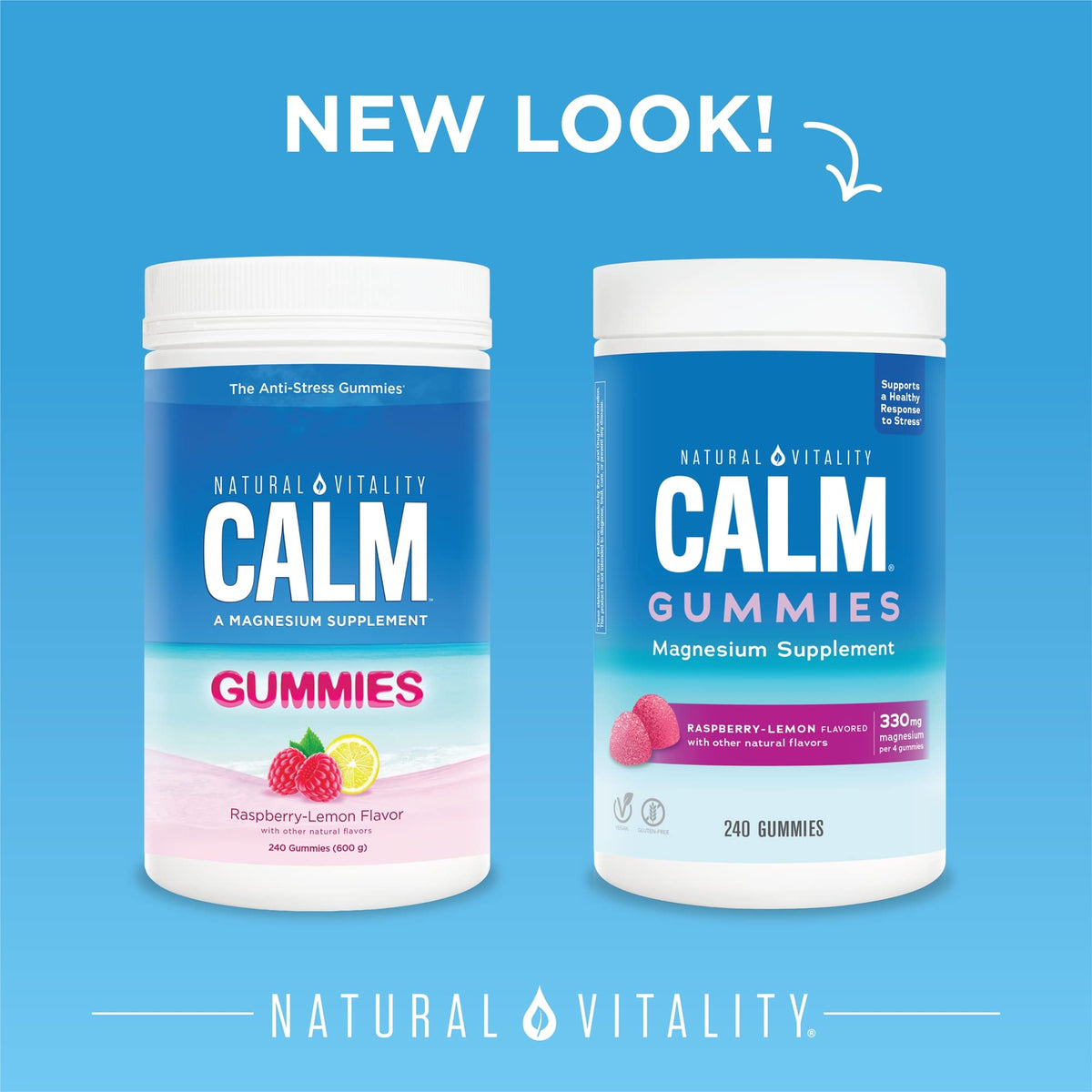 Natural Vitality Calm, Magnesium Citrate Supplement, Stress Relief Gummies, Supports