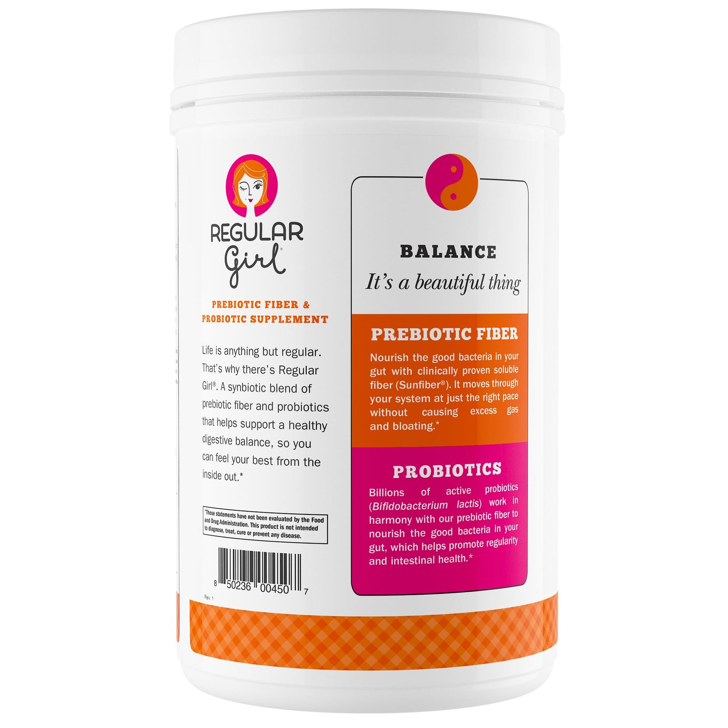 Regular Girl Organic Powder, Prebiotic Fiber Supplement and Probiotics for Women, Low FODMAP, 30 Servings, Unflavored