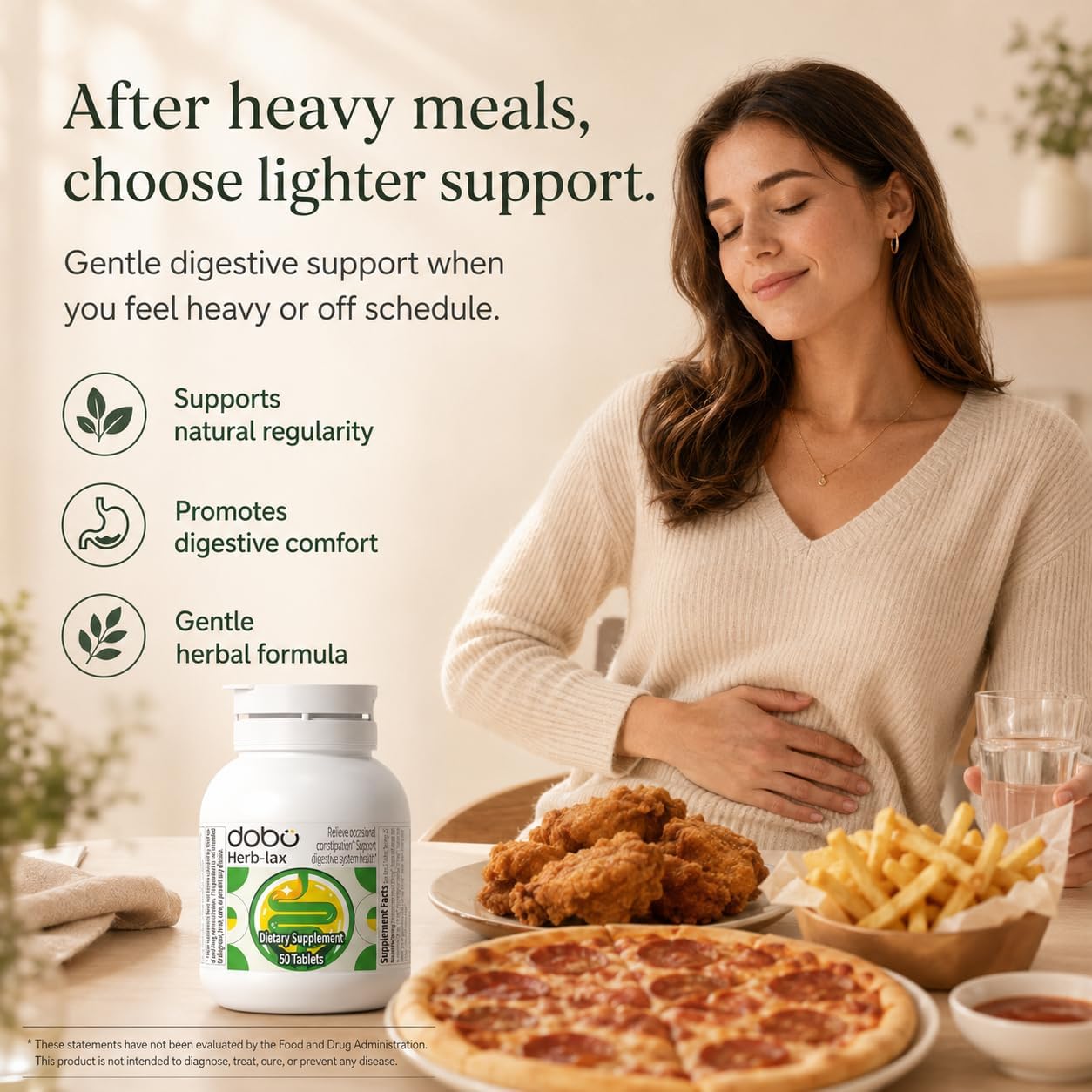 DOBO Senna Laxative Tablets for Constipation Relief,Gentle Herbal Lax | Stool Softener with Overnight Relief, Natural Formula,50 Count