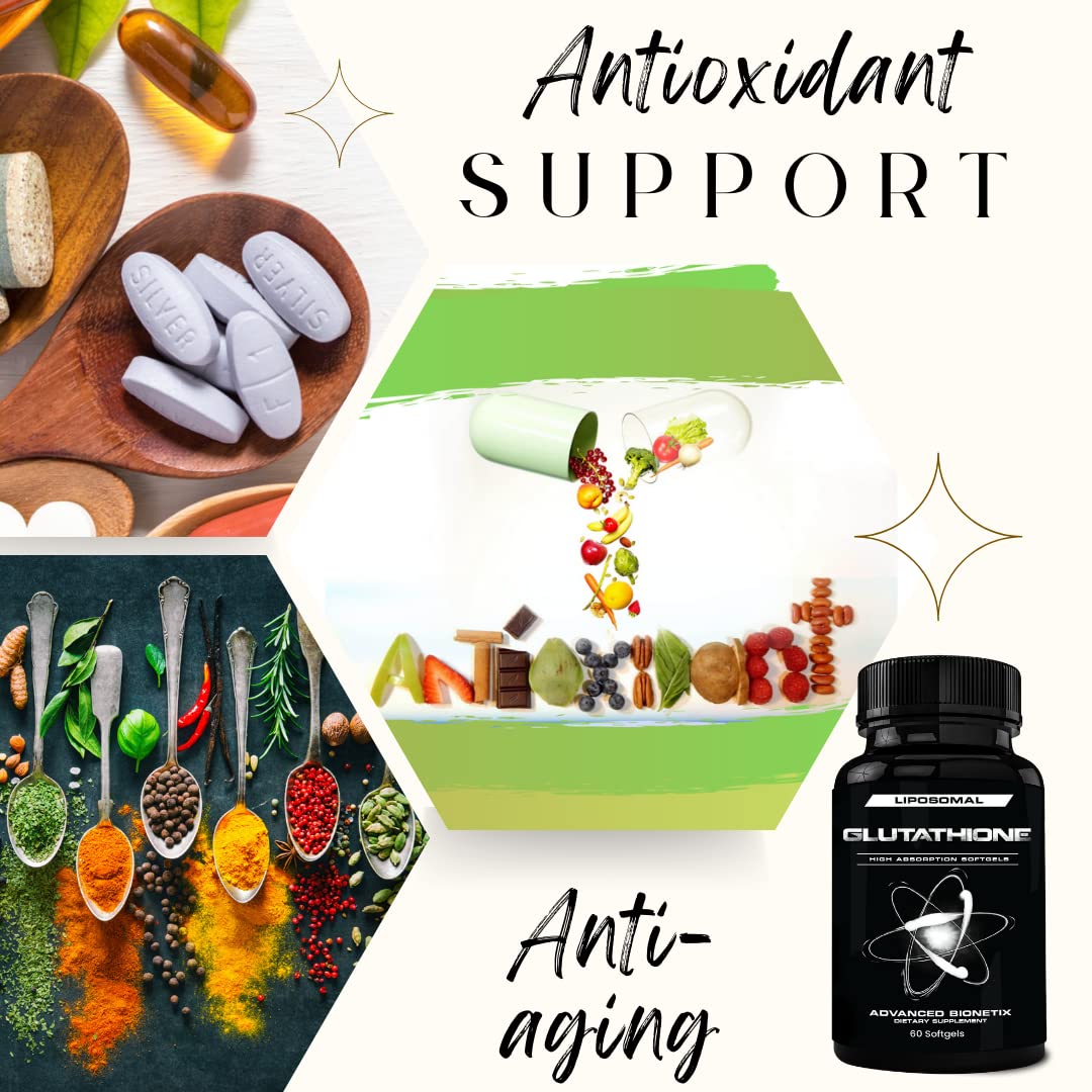 Advanced Bionetix 850mg Liposomal Glutathione Supplement | 120 Total Liposomal Softgels | Antioxidant Supplement w/Gluta-IV™, 100X Absorption Over Powder Glutathione