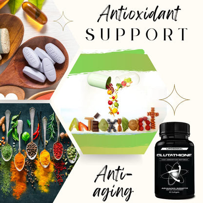 Advanced Bionetix 850mg Liposomal Glutathione Supplement | 120 Total Liposomal Softgels | Antioxidant Supplement w/Gluta-IV™, 100X Absorption Over Powder Glutathione