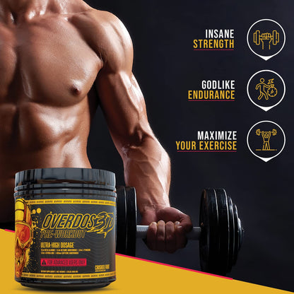 OVERDOS3D Pre-Workout Powder | Ultra-High Dosage | for Advanced Users ONLY