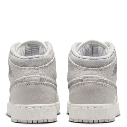Air Jordan 1 Mid SE Big Kids' Shoes (FQ8088-002, Neutral Grey/Sail/Smoke Grey) Size 6.5