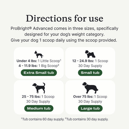 PetLab Co. ProBright Advanced Dental Powder, Small Dogs, 30 Scoops | Three-Time Award-Winning* formula shown to support tartar reduction and fresh breath in 28 days, One scoop daily