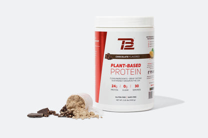 TB12 Plant Based Protein Powder by Tom Brady, 24g of Vegan Pea Protein, Low Sugar
