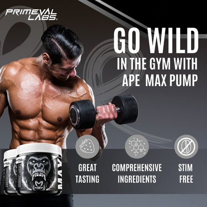 Primeval Labs ApeSh*t Max Pump Premium Pre-Workout | Muscle Pump & Vascularity | 40 Servings (Smashberry)