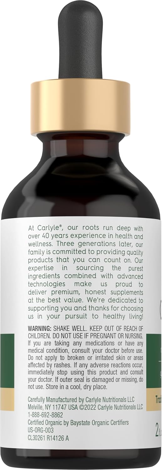 Carlyle Organic Oil of Oregano Liquid Drops - 2 fl oz - 1 Year Supply | Vegan Herbal Supplement | Non-GMO, Gluten Free
