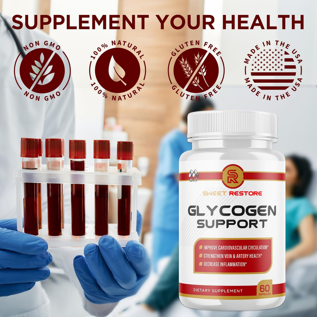 (2 Pack) Sweet Restore Glycogen Support Capsules, Supplement (120 Capsules)