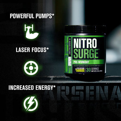 Jacked Factory Nitrosurge Pre-Workout in Blueberry Lemonade & Watermelon Nitrosurge Shred Thermogenic Pre-Workout for Men & Women