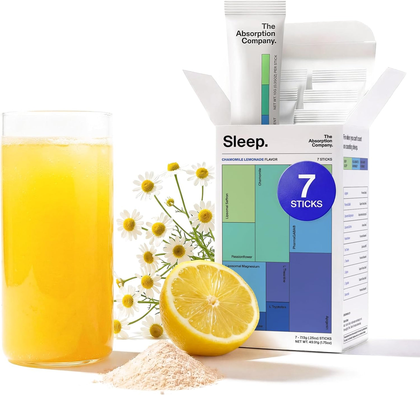 The Absorption Company Sleep Aid Powder - Calming Drink Mix Packets - 7PK