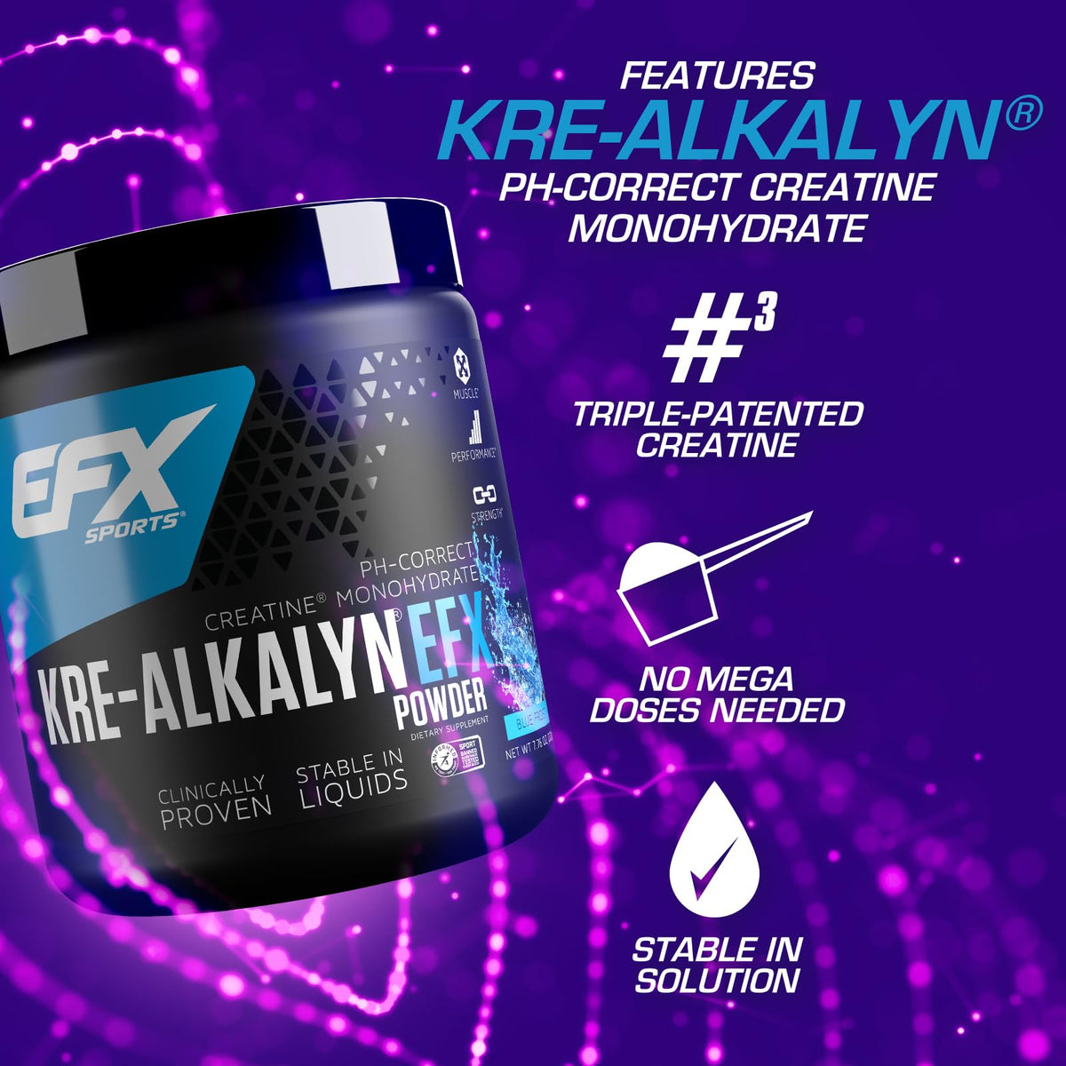 EFX Sports Kre-Alkalyn EFX Powder | pH Correct Creatine Monohydrate Powder Supple