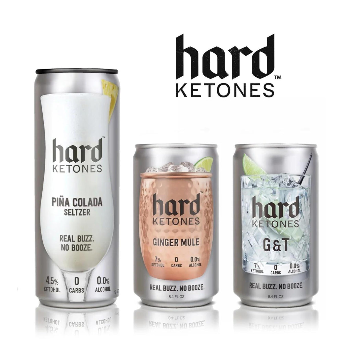 Hard Ketones 36 Can Sampler | 12 Pack Ginger Mule, 12 Pack G&T and 12 Pack Pina 