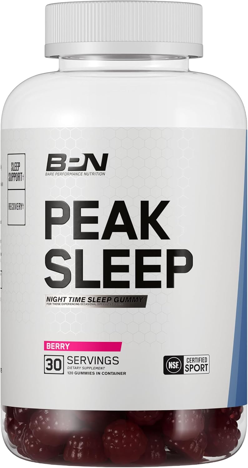 BPN Peak Sleep Gummy, Sleep Aid & Recovery Support Supplement, Berry