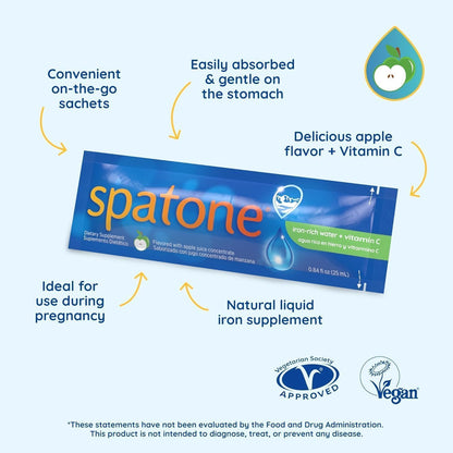 Nelson Homeopathics Pure-Absorb Spatone Liquid Iron and Vitamin C Supplement, 28 Count (0.85 FL. OZ. Packets)