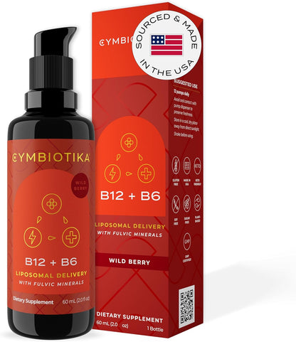 CYMBIOTIKA Liposomal Vitamin B12 1250mcg for Energy & Hair Support