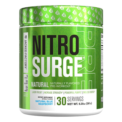 Jacked Factory Nitrosurge Naturally Flavored Pre Workout Supplement - Endless Energy 