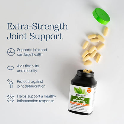 Zenwise Health Joint Support Supplement with Glucosamine Chondroitin MSM, Curcumin & Sulfate - Joint Health for Women & Men - Mobility & Flexibility Support for Knee, Cartilage & Bone - 180 Count | Tablets, 1500mg Glucosamine, 1200mg Chondroitin, 1000mg M