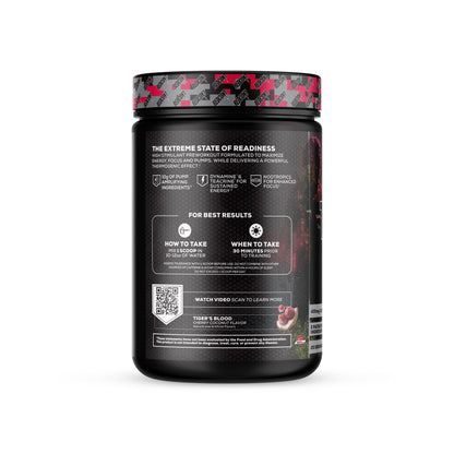 REDCON1 Total War Black Ops Extreme Preworkout Powder, Tigers Blood, High Stimulant