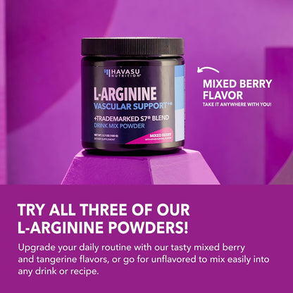 L-Arginine with L-Citrulline Powder, Nitric Oxide Supplement, Mixed Berry | Vegan, Non-GMO Pre and Post Workout Support Powder for Endurance & Recovery, L-Arginine, L-Citrulline, Beet-Root, 30 Servings
