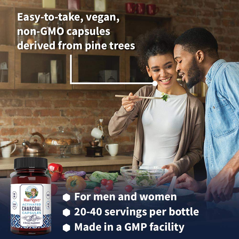 MaryRuth Organics Activated Charcoal Capsules | Supplement for Natural Detoxification