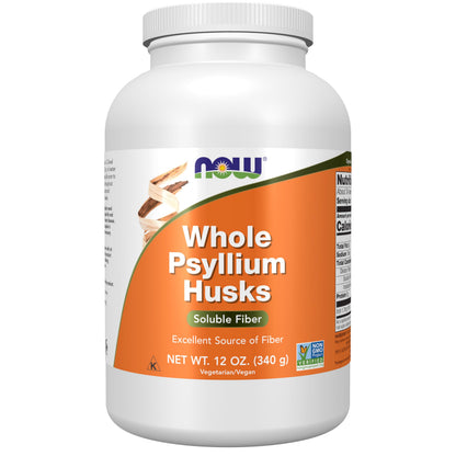 NOW Foods Supplements, Whole Psyllium Husks, Non-GMO Project Verified, Soluble Fiber, 24-Ounce