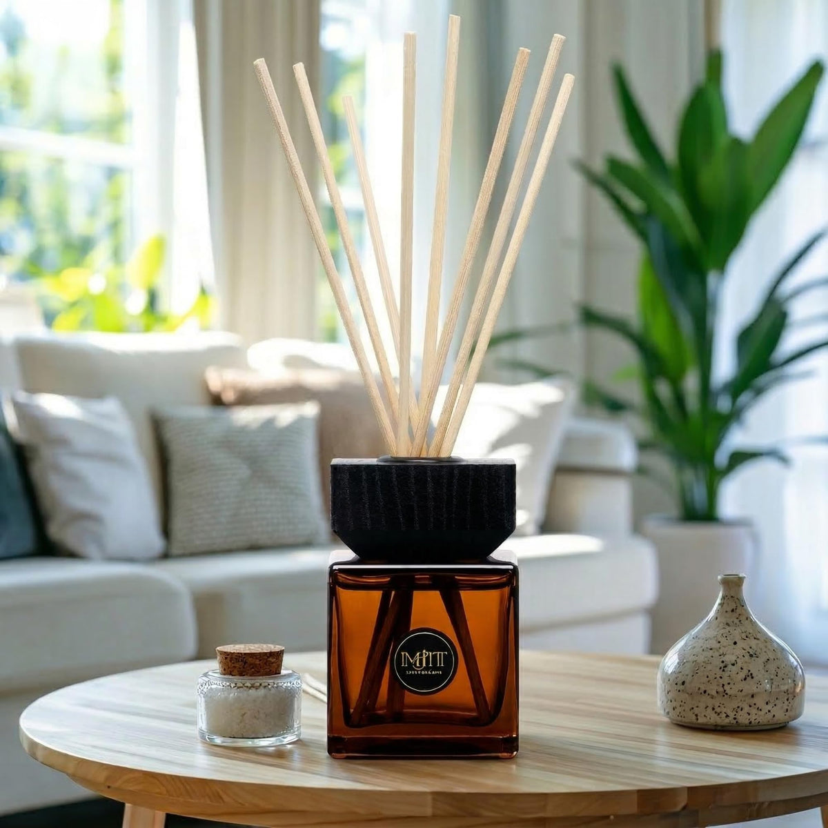Gulab Jamun by Imjitt - Authentic Thai Botanical Aroma Diffuser with Turkish Rose and White Tea Notes, Featuring Luxury Reed diffusers for Home to Create a Welcoming, Long-Lasting Ambient Scent