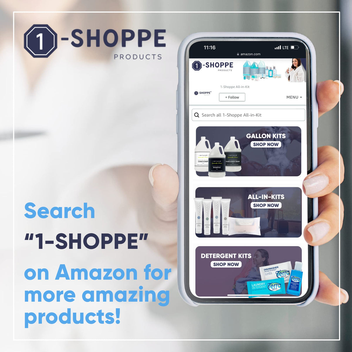 Infuse 1-Shoppe 40 Piece Ecobox All-In-Kit | White Tea and Coconut Soap | 12 Shampoo