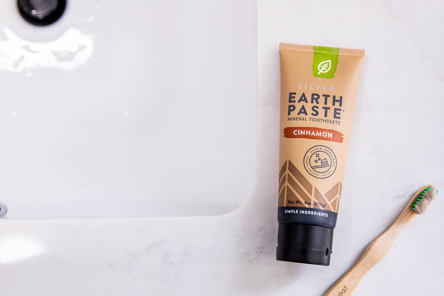 Redmond Earthpaste with Silver - Natural Non-Fluoride Toothpaste, 4 Ounce Tube (Peppermint)