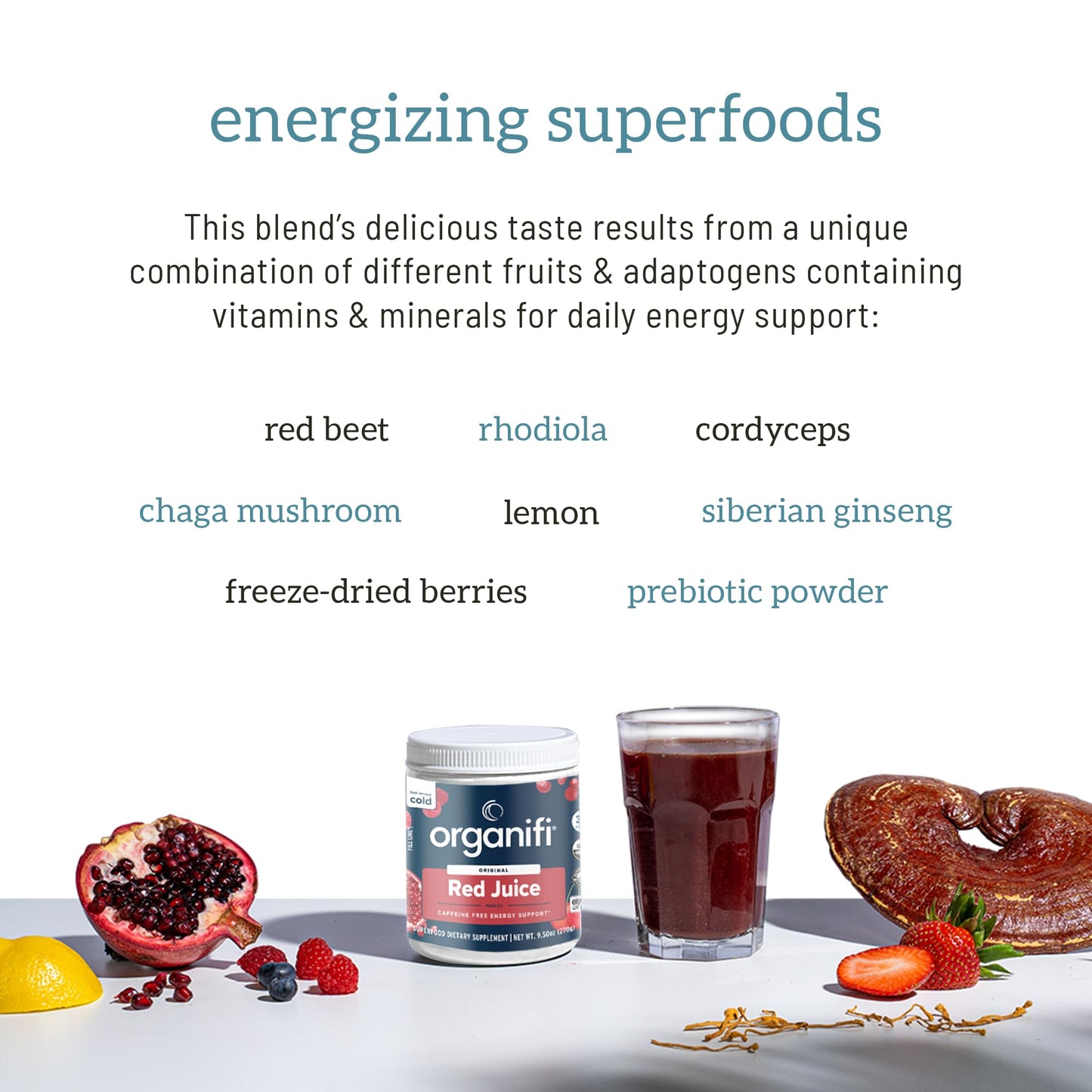 Organifi Red Juice - Energy Powder Reduces Afternoon Crashes and Boosts Digestion and Immune System, 30 Servings