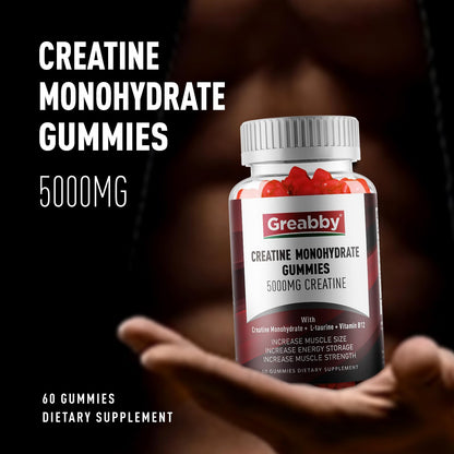 GREABBY Creatine Monohydrate Gummies - 5g Creatine Monohydrate for Women & Men