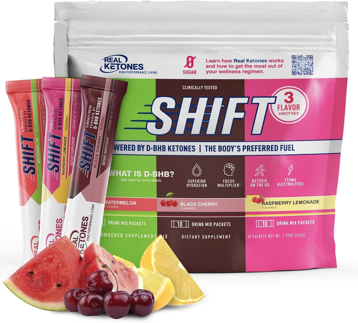 Real Ketones BHB Exogenous Ketones Drink Mix Packets Keto Electrolytes Powder Packets