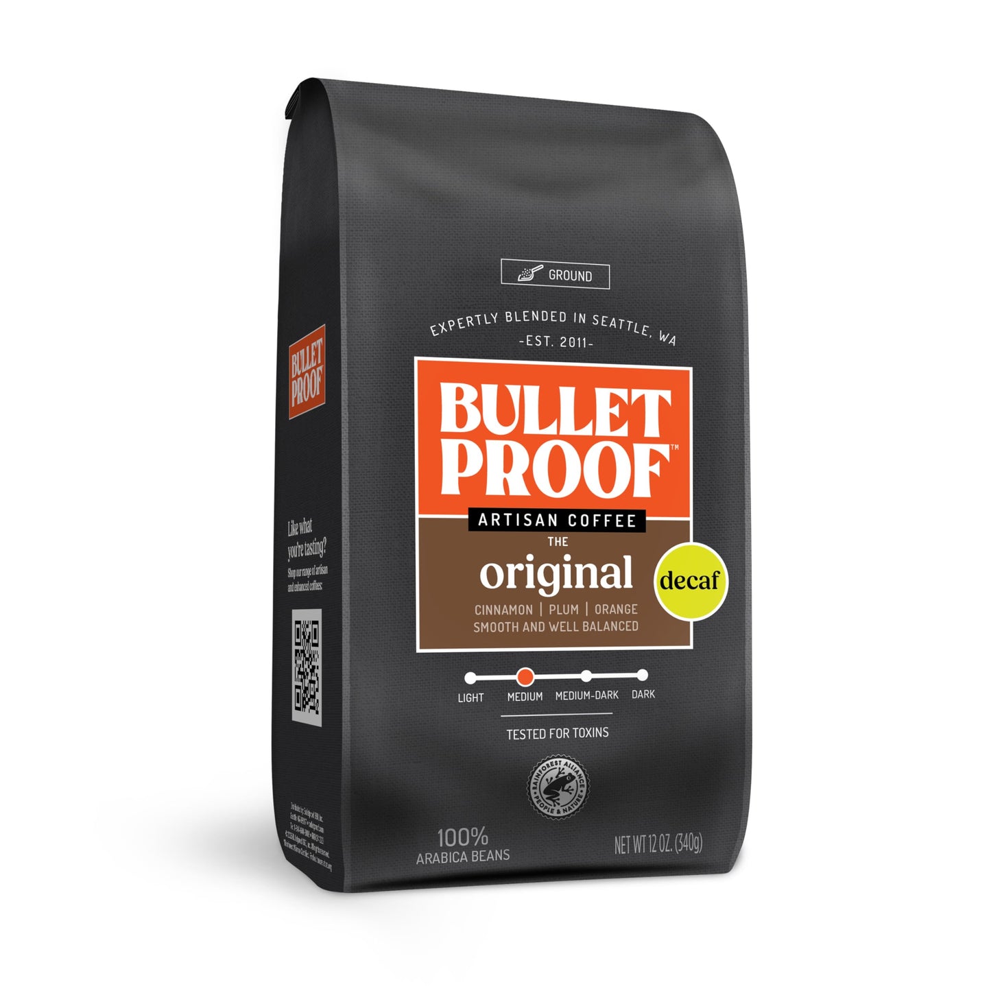 Bulletproof Original Medium Roast Ground Coffee,100% Arabica Coffee, Clean Coffee Tested for Toxins, Sustainably Sourced, 12 Ounces