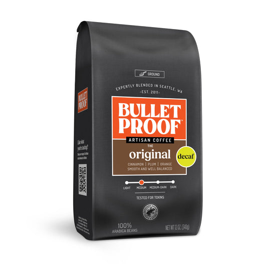 Bulletproof Original Medium Roast Ground Coffee,100% Arabica Coffee, Clean Coffee Tested for Toxins, Sustainably Sourced, 12 Ounces