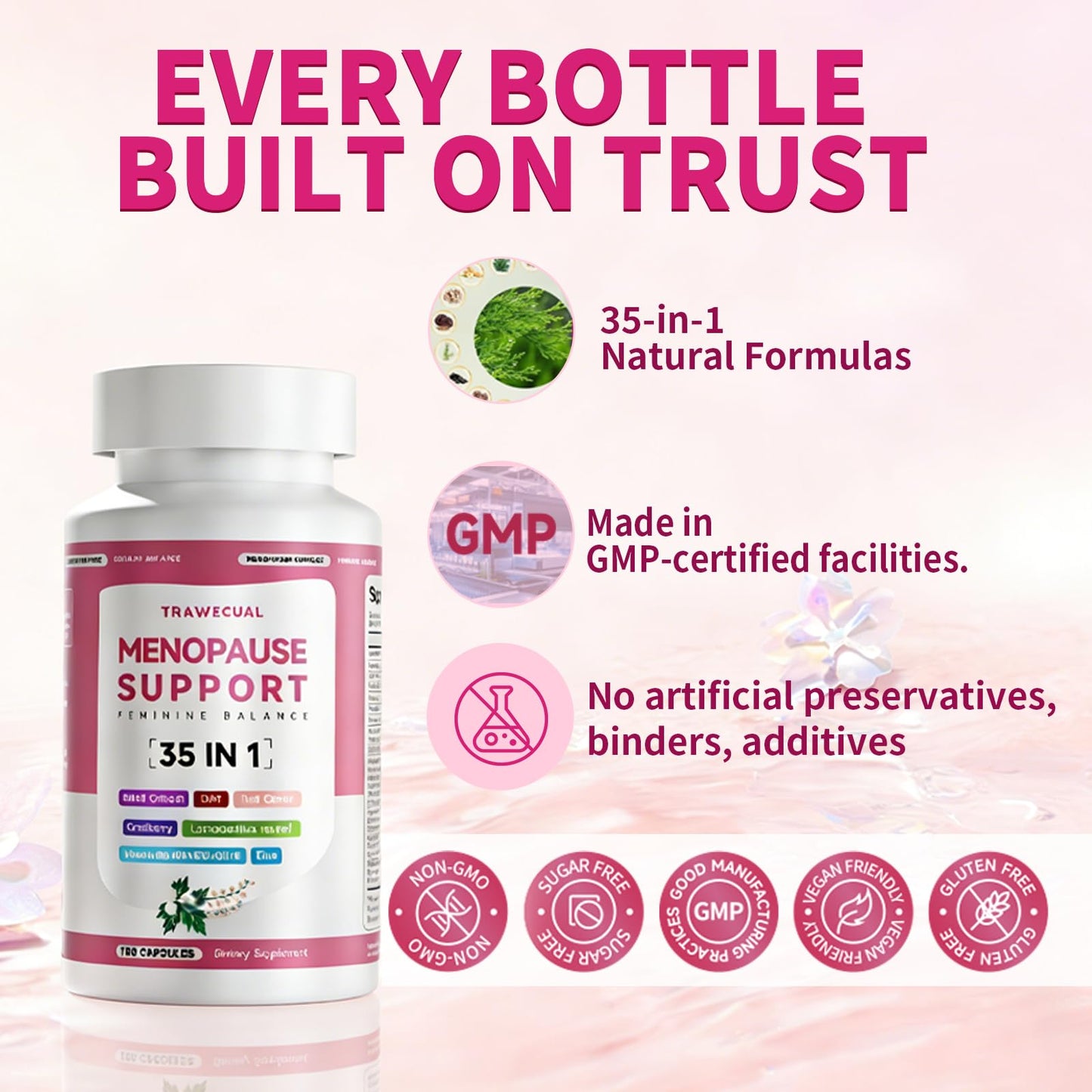 Menopause Supplements For Women, 400mg Black Cohosh 200mg DIM, 100 Capsules | 35-in-1 with Dong Quai, Ashwagandha, Red clover & Probiotics, Hormone Balance, Hot Flashes, Night Sweats & Menopause Support