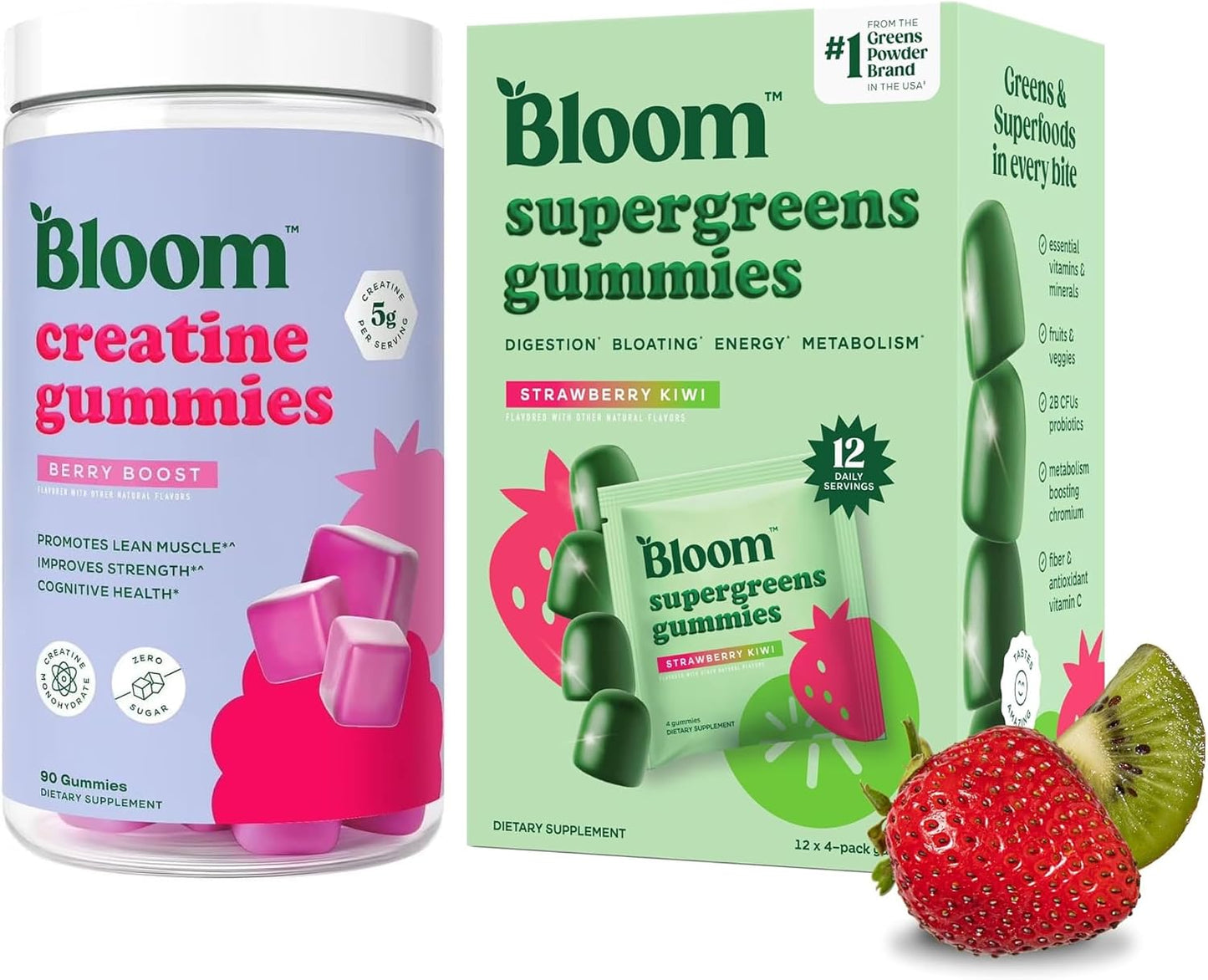 Bloom Creatine Gummies and Greens Gummies Bundle