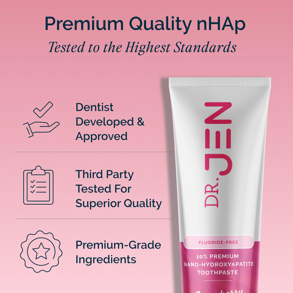 Dr. Jen Fluoride Free Toothpaste with 10% Premium Nano Hydroxyapatite