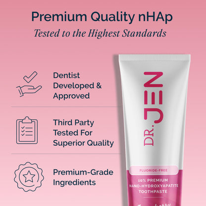 Dr. Jen Fluoride Free Toothpaste with 10% Premium Nano Hydroxyapatite