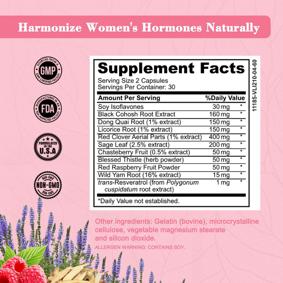 MenstrEaze PMS Relief & Hormone Balance for Women, with Black Cohosh, Vitex, Wild Yam