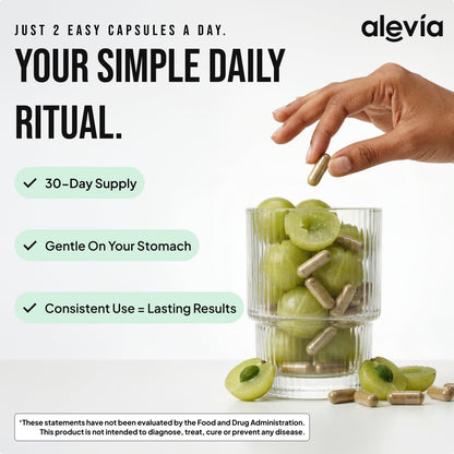 Alevia Organic Amla Capsules 1000mg – Indian Gooseberry Amla Fruit Supplement – Organic Amla Powder Organic for Antioxidant, Energy & Digestive Support – Ayurvedic Wellness Formula – 60 Capsules