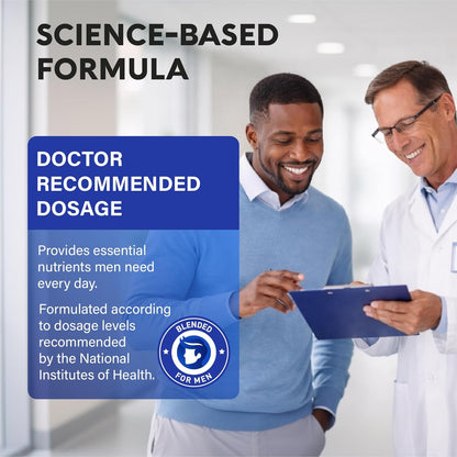 Multivitamin for Men - B-Complex | Whole Foods & Enzymes - Energy, Focus & Brain | Men's Health Complex - 46in1 Mens Multivitamin - Bioavailable & Gentle on Stomach - Lab Tested - 90 Capsules, 1/Day