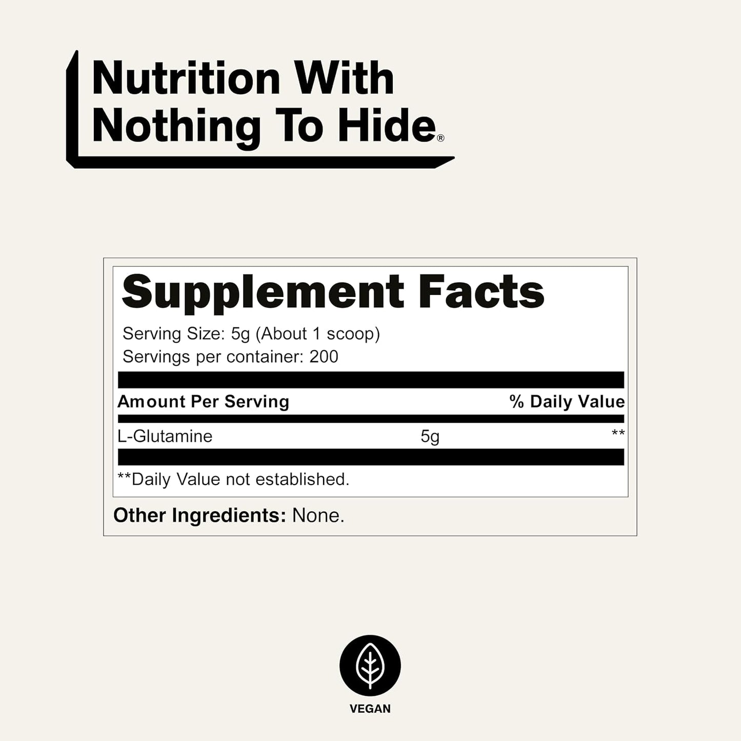 Pure L-Glutamine Made in the USA - 200 Servings - 1,000g, 2.2lb Bulk, Vegan, Non-GMO, Gluten and Soy Free. Minimize Muscle Breakdown & Improve Protein Synthesis. No Additives